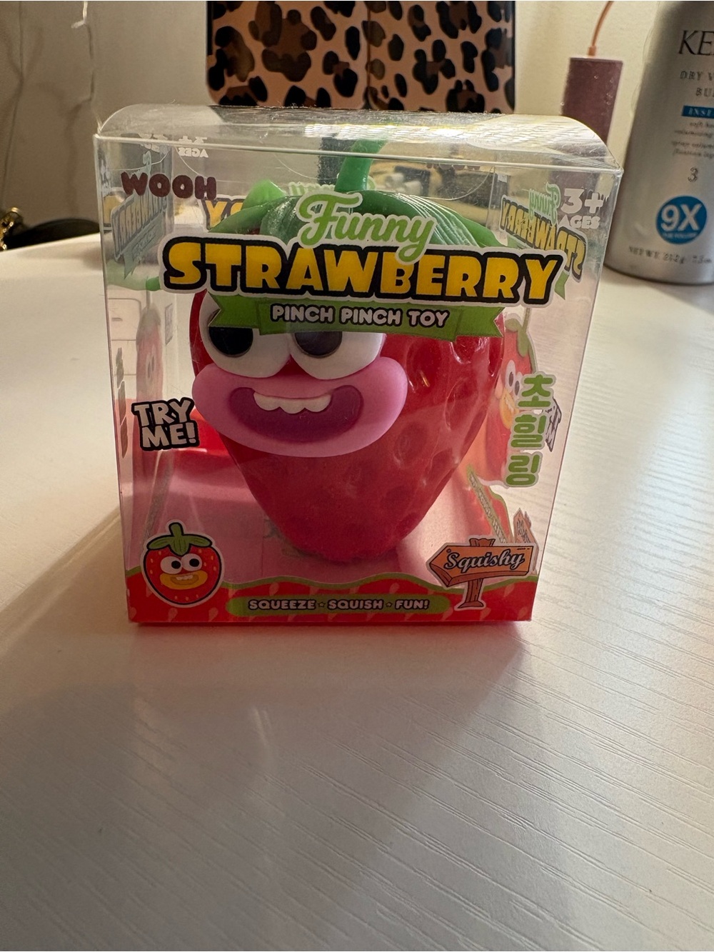Strawberry Pinch Pinch Toy - Pink & Red Squishy